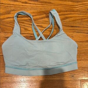 Lululemon blue and white Striped Blue energy Sports Bra